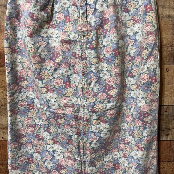 Vintage Floral Denim Midi Pencil Skirt Size 10 - Picture 4 of 12